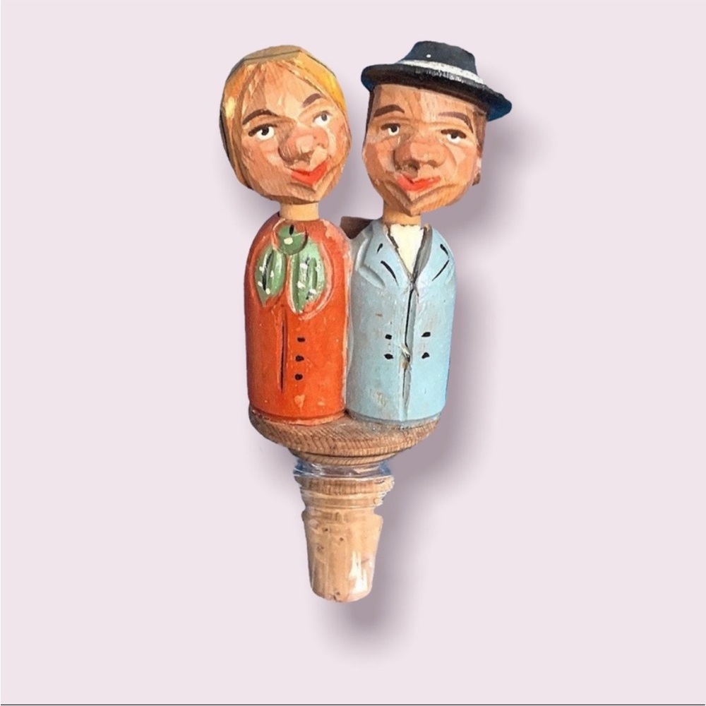Anri Carved Wood Bottle Cork Stopper